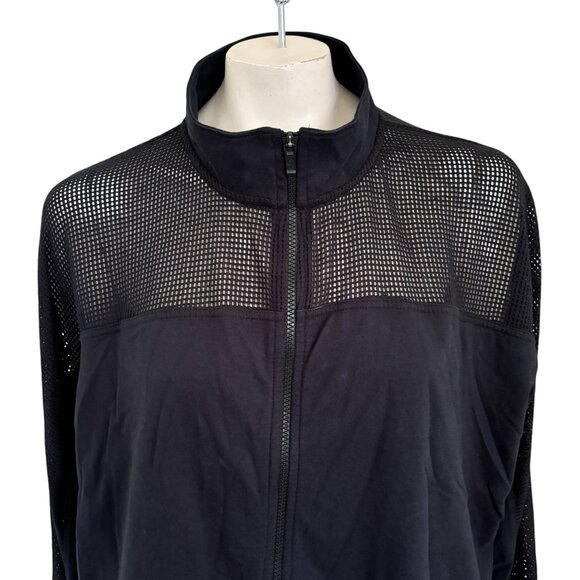 NIKE Long Sleeve Full Zip Sporty Mesh Jacket in Black SZ 2X - Picture 6 of 15